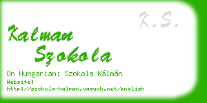 kalman szokola business card
