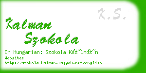 kalman szokola business card